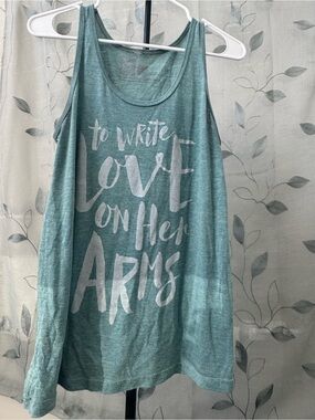 Teal Graphic Tank Top - 'To Write Love On Her Arms'